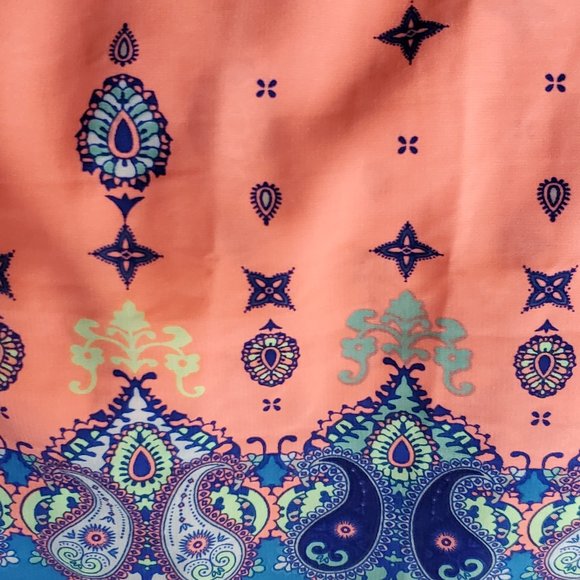 Style Angel Blue & Coral Spring Tank Dress Size M - Picture 4 of 4